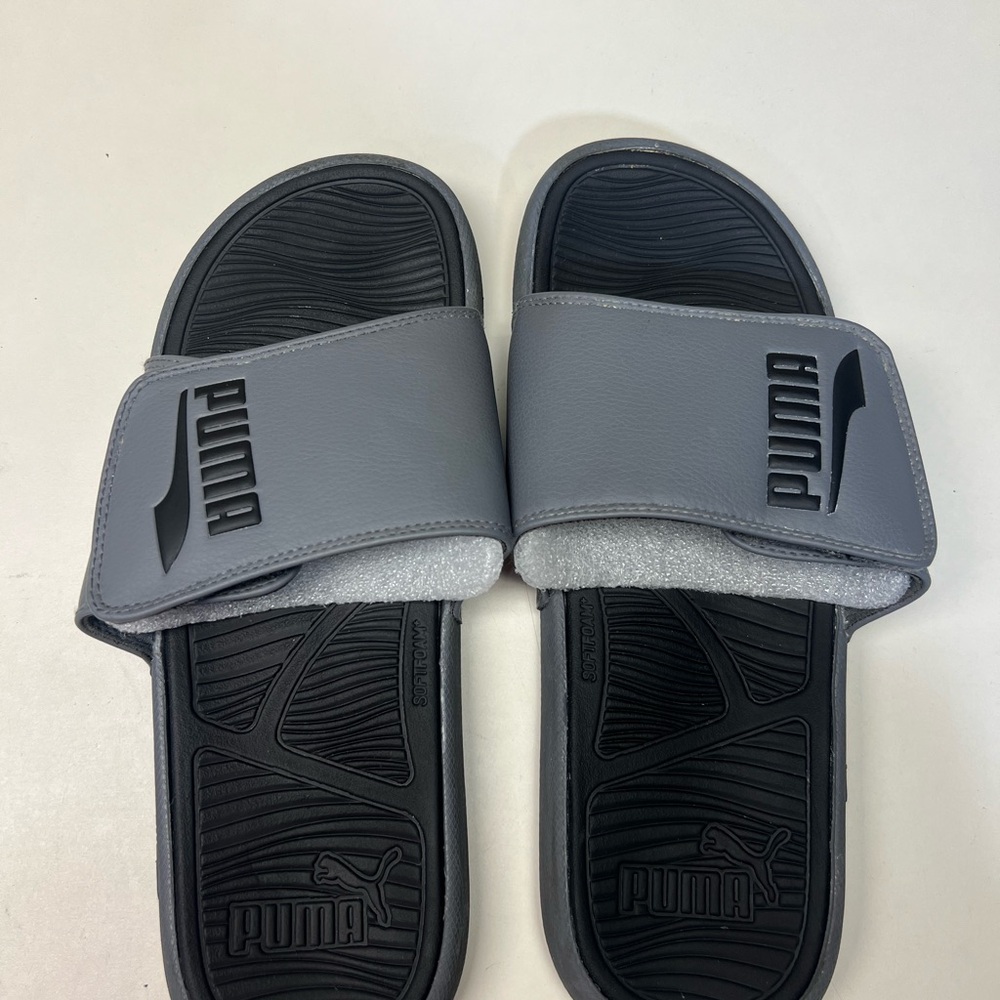 Puma Black and Gray Slide Sandals